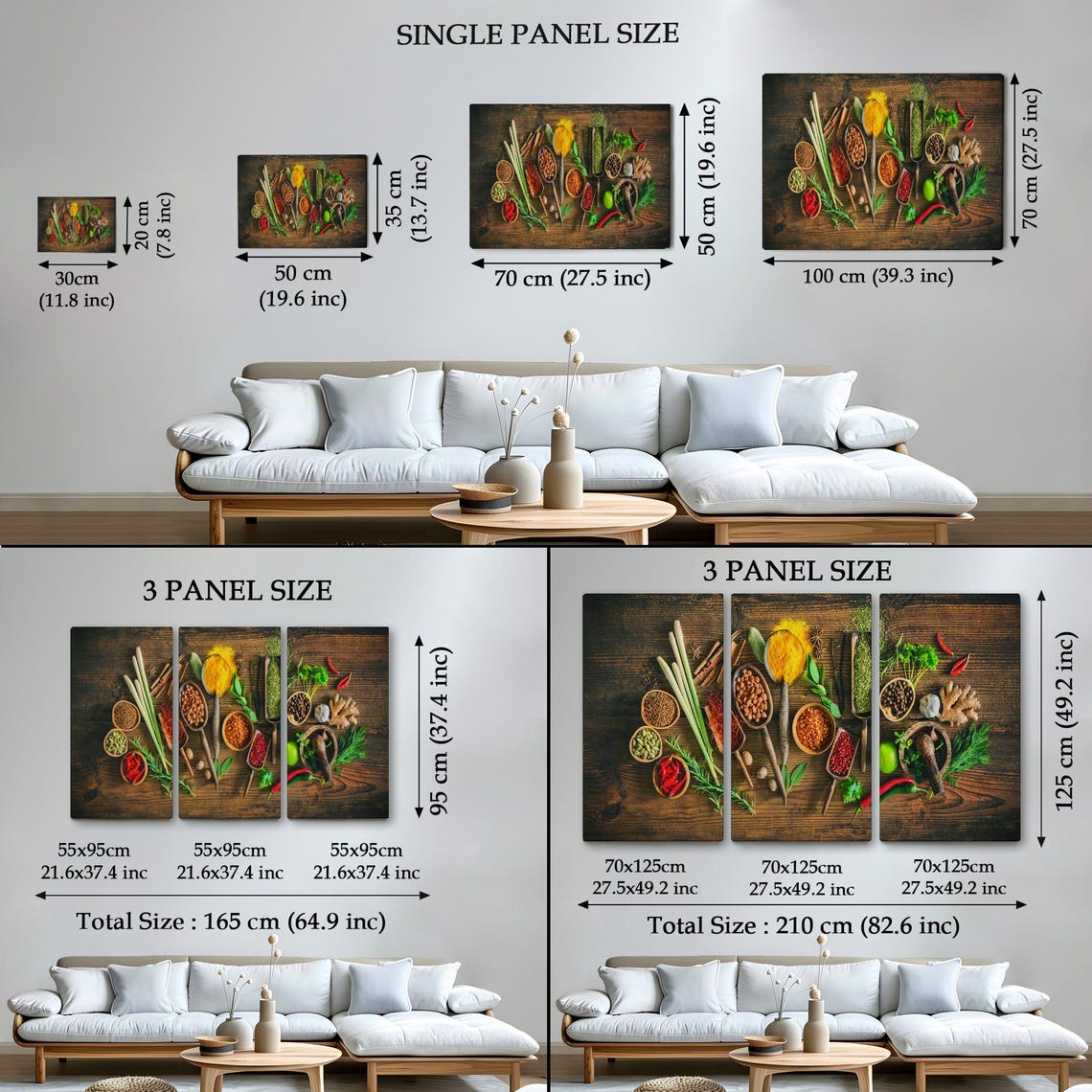 Assorted Kitchen Spices Herbs Wooden Spoons Rustic Table Art Print - Image 4