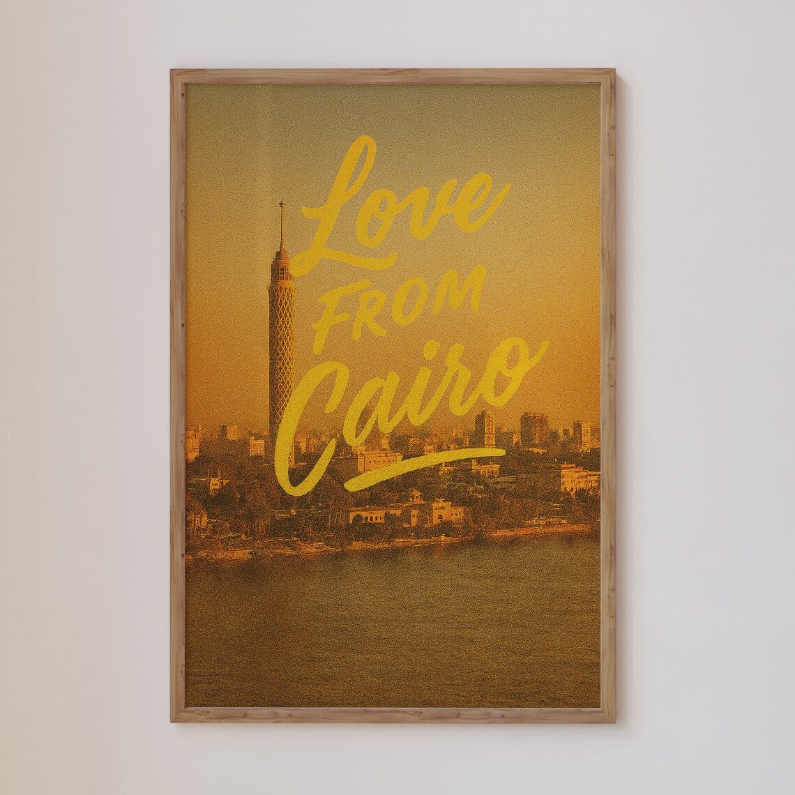 Love From Cairo Vintage Sunset Skyline With Nile River Photo Poster