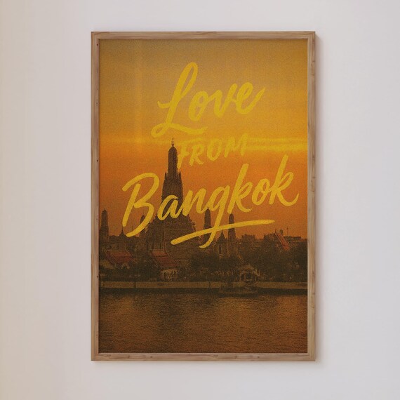Love From Bangkok Golden Temple Sunset Wat Arun Photo Poster
