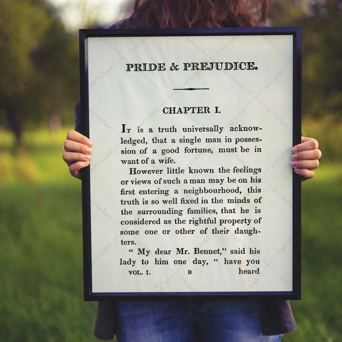 Pride and Prejudice Jane Austen First Page Chapter One Classic Poster - Image 4