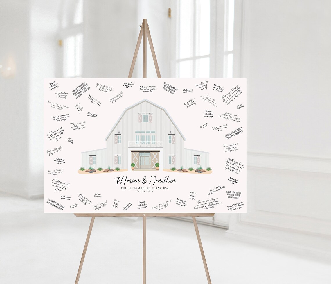 Church Wedding Venue Guest Book Alternative Portrait Art Poster - Image 4