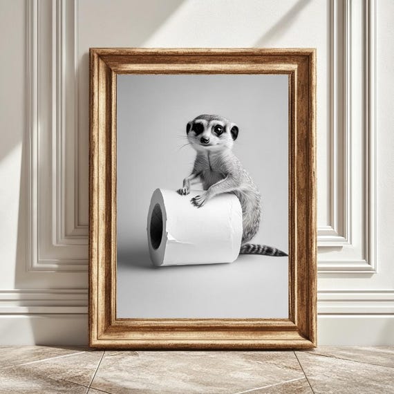 Meerkat Toilet Roll, Funny Bathroom Decor