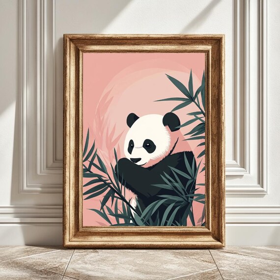 Panda Art Print, Funky Animal Illustration