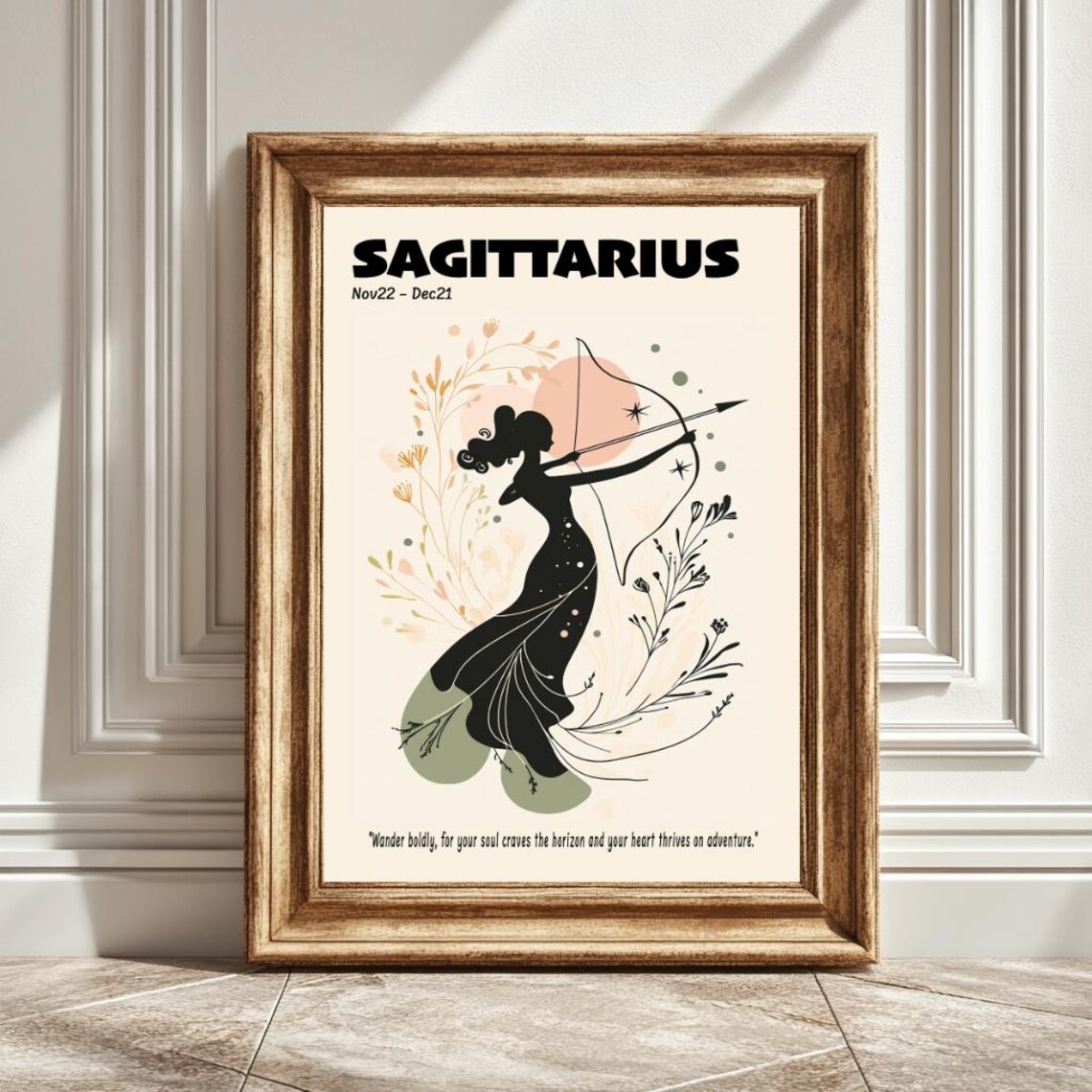 Sagittarius Astrology Art Print, Horoscope Decor