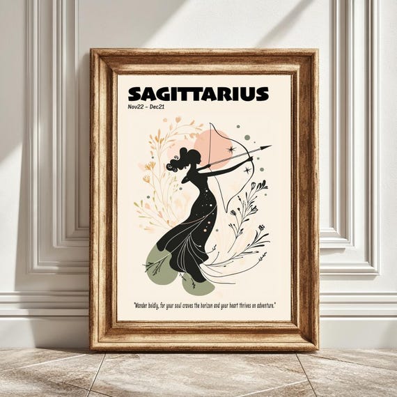 Sagittarius Astrology Art Print, Horoscope Decor