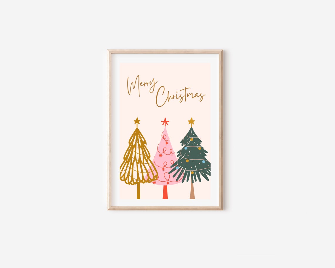 Boho Christmas Tree Art Print, Holiday Wall Decor - Image 5