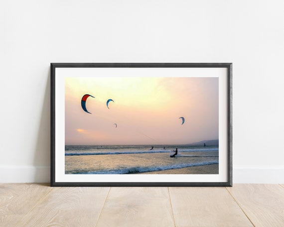 Kitesurfing Photography Art Print Kitesurfing Wall Art Kite Surf Wall Decor Surfer Wall Art Surf Photography Surfing Wall Art