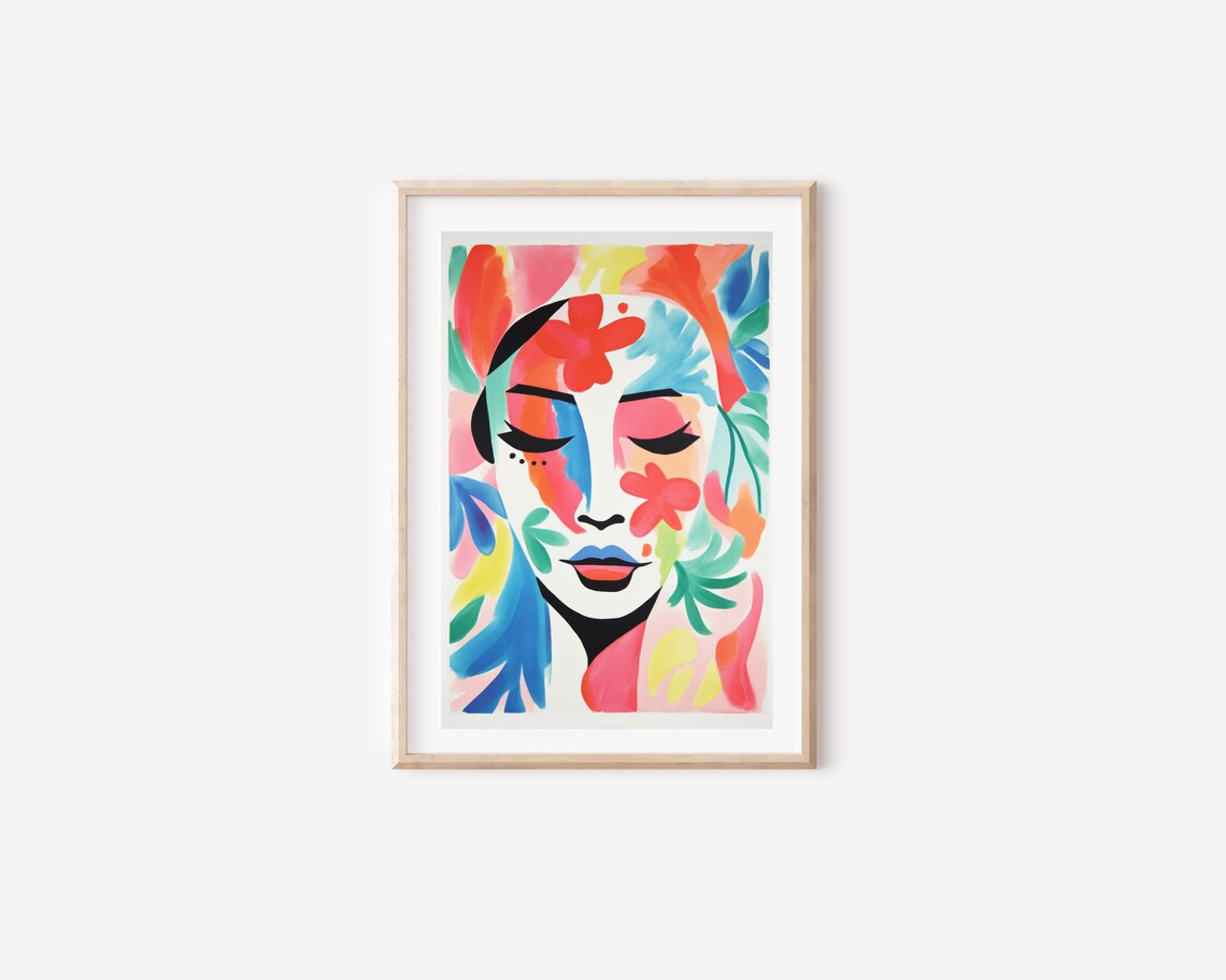 Matisse Inspired Abstract Lady Portrait, Modern Art - Image 4