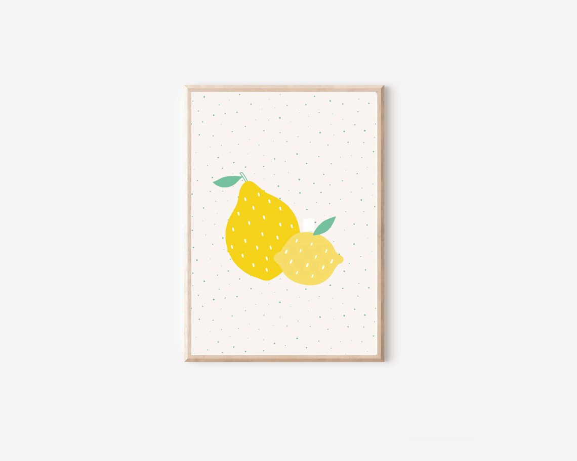 Boho Lemon Nursery Art Print, Mid-Century Fruit - Image 5