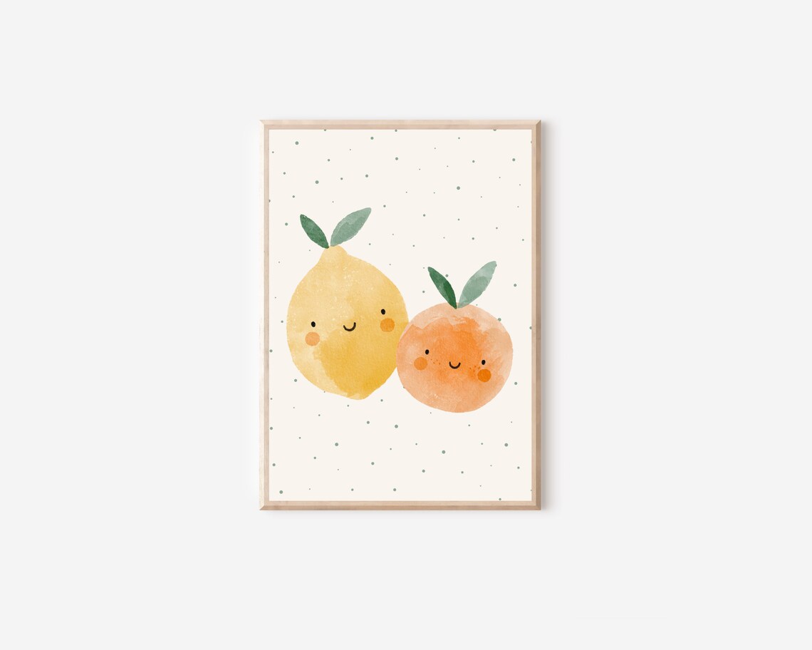 Lemon and Orange Watercolor Nursery Art Print - Image 4