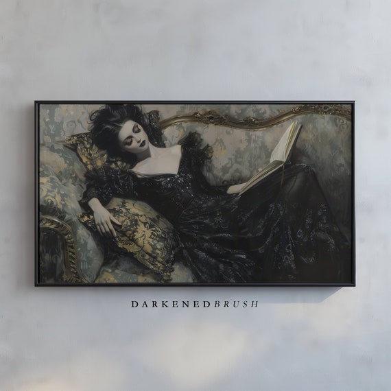 Victorian Woman Portrait Sleeping Beauty Painting Samsung Frame Tv Art Instant Moody Vintage Arts Modern Decor