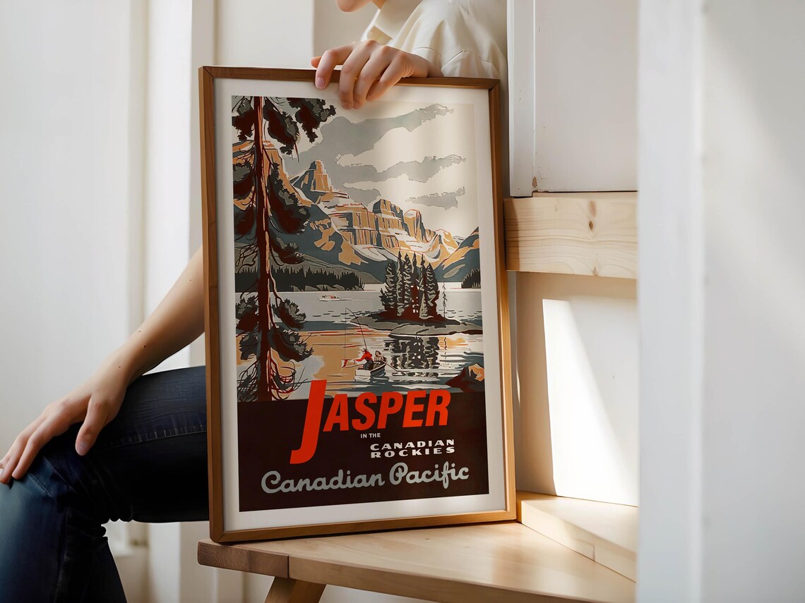 Jasper Canadian Rockies Vintage Canadian Pacific Travel Poster - Image 2