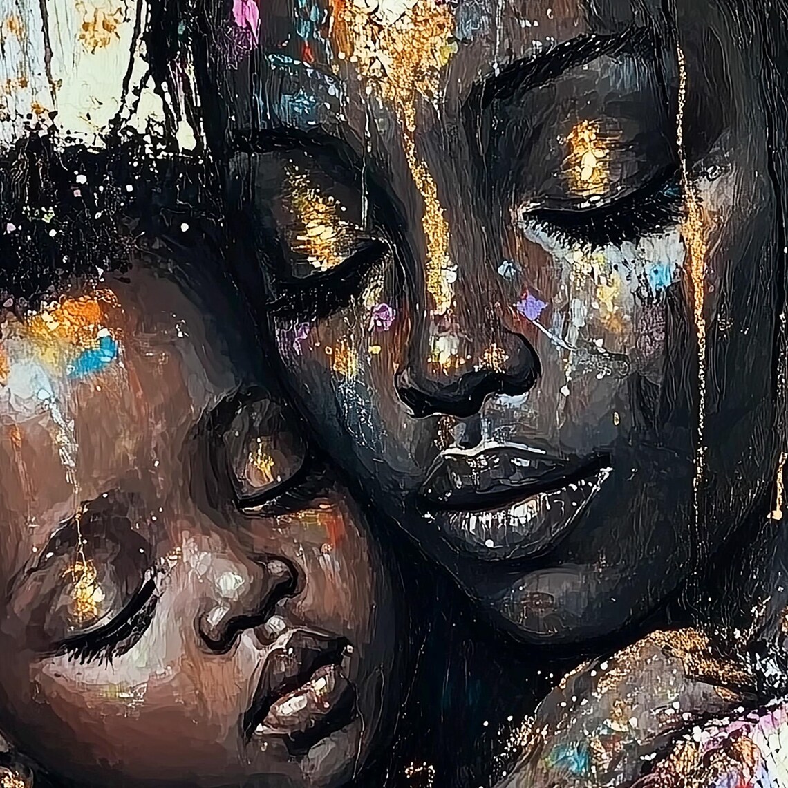 Erzulie Goddess Black Madonna With Baby, Art Print - Image 7