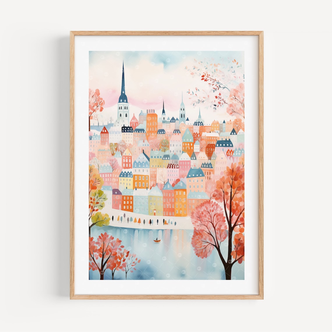 Stockholm Scandinavian Travel Poster, Housewarming Gift