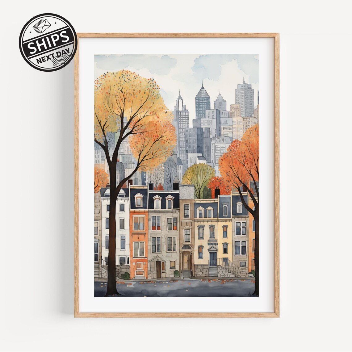 Philadelphia Cityscape Art Print, Pennsylvania Travel