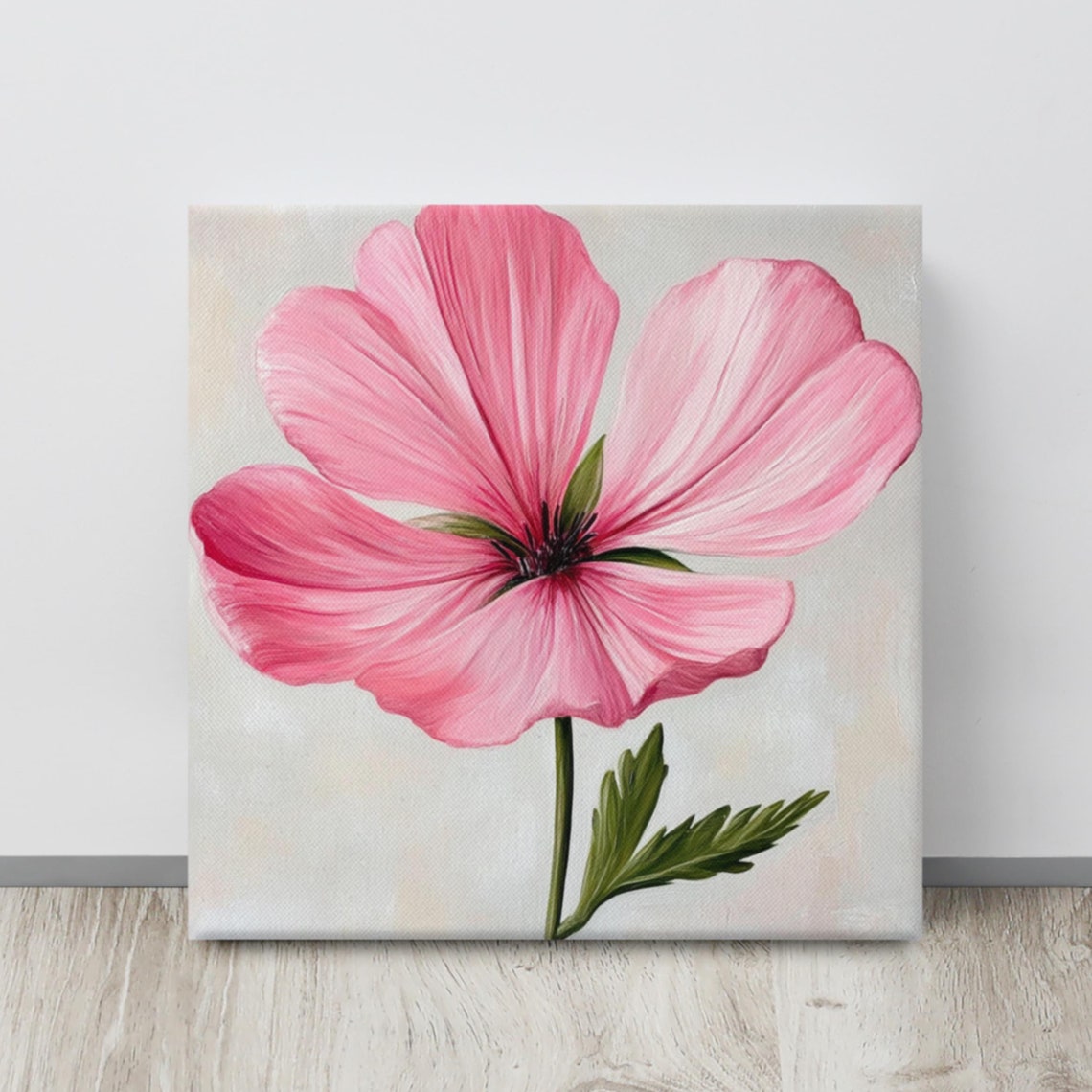 Pink Godetia Flower Wall Art Flower Painting Print Godetia Print Pink Wall Art Flower Wall Art Living Room Wall Art Decor