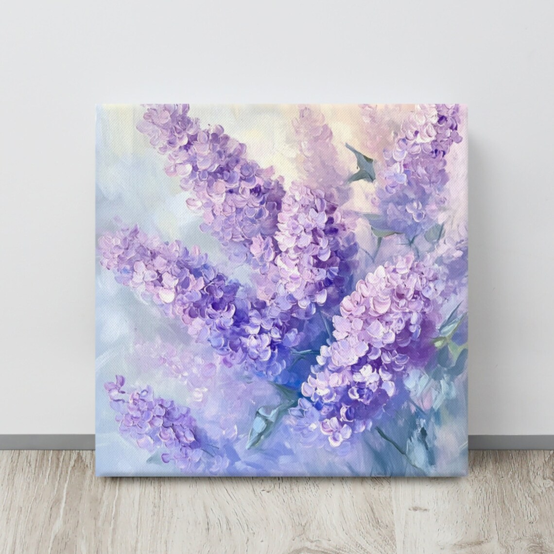 Purple Lilac Flower Clusters Soft Dreamy Painting Print Poster
