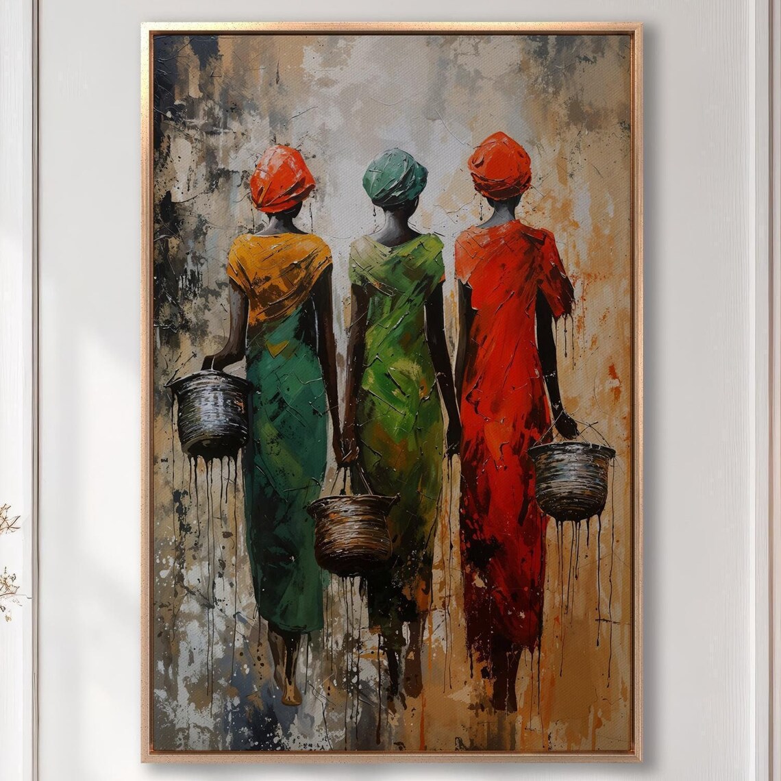 African Woman Abstract Masai Art Print, African Culture