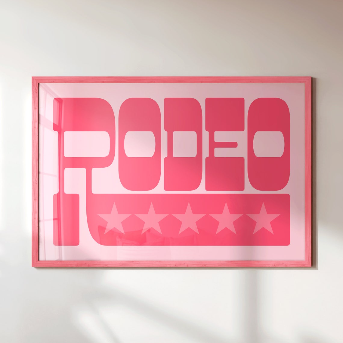 Rodeo Hot Pink Star Western Typography Southern Charm Poster - Image 2