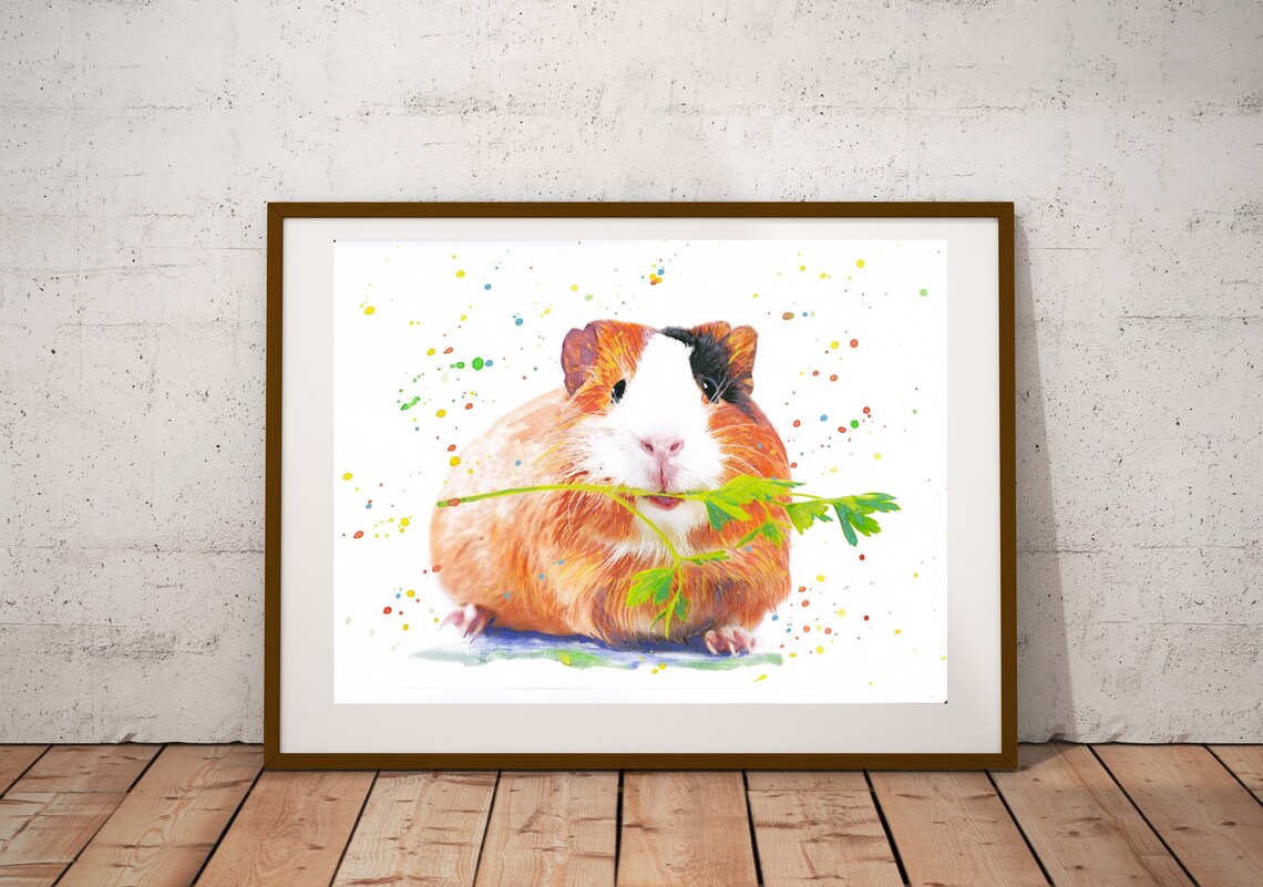 Guinea Pig Print, Watercolor Animal Poster