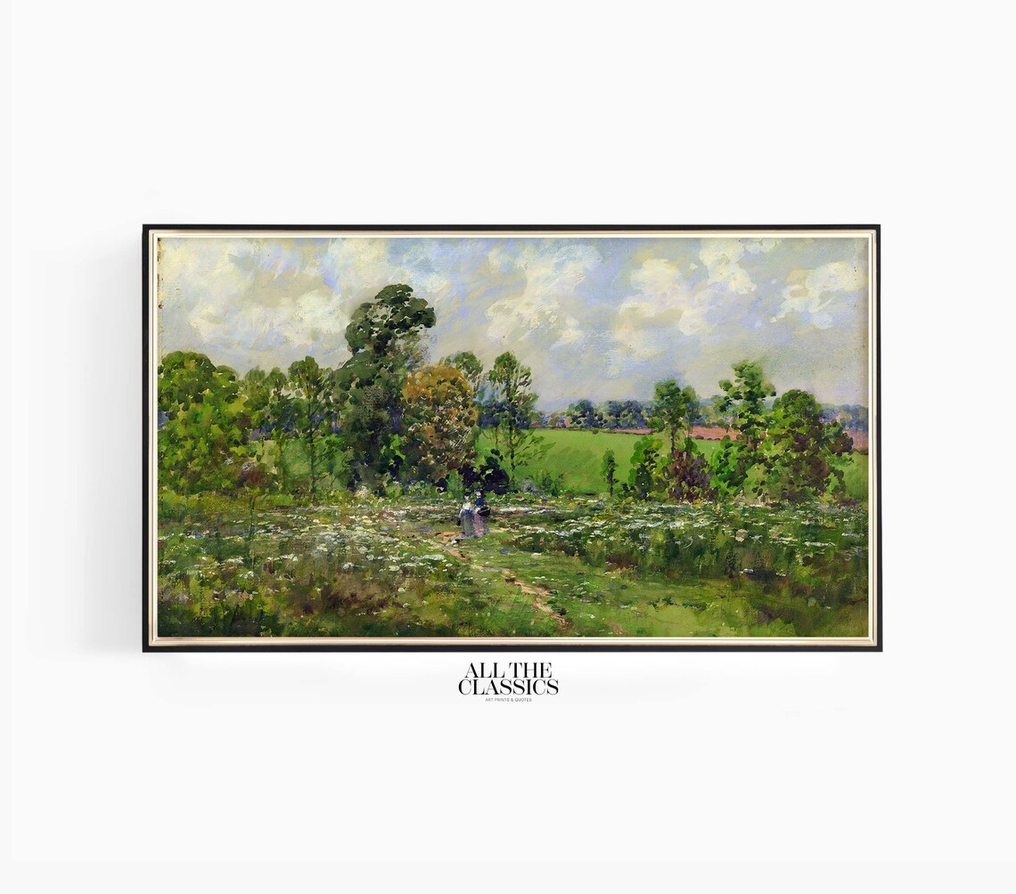 William Henry Holmes Flowery Meadow Spring Landscape Green Pastoral Poster