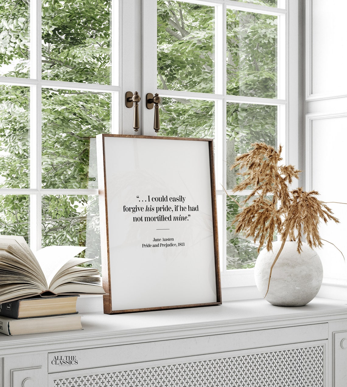Jane Austen Forgive His Pride Quote from Pride and Prejudice Poster - Image 2
