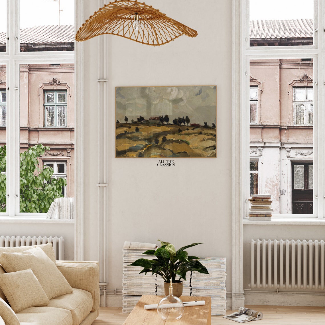 Ilmari Aalto Moody Autumn Landscape Fields Under Grey Clouds Poster - Image 2