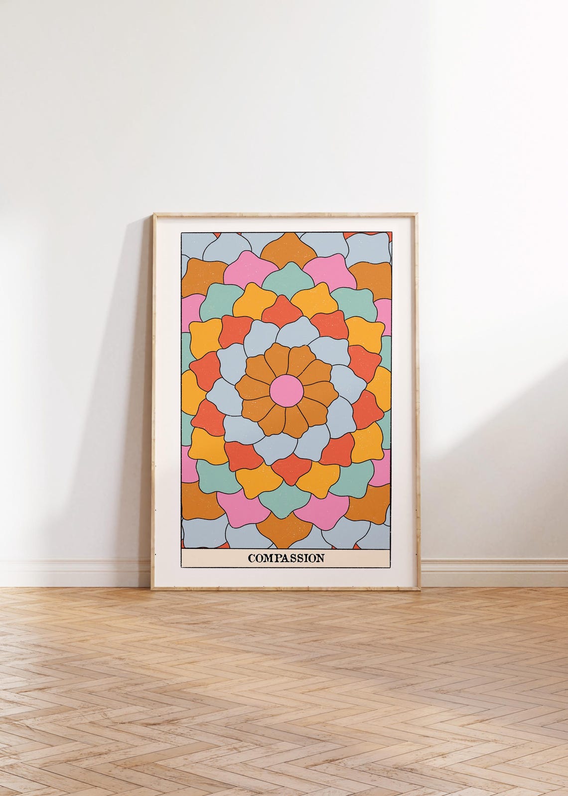 Compassion Tarot Card Colorful Floral Mandala Boho Decor Wall Art - Image 3