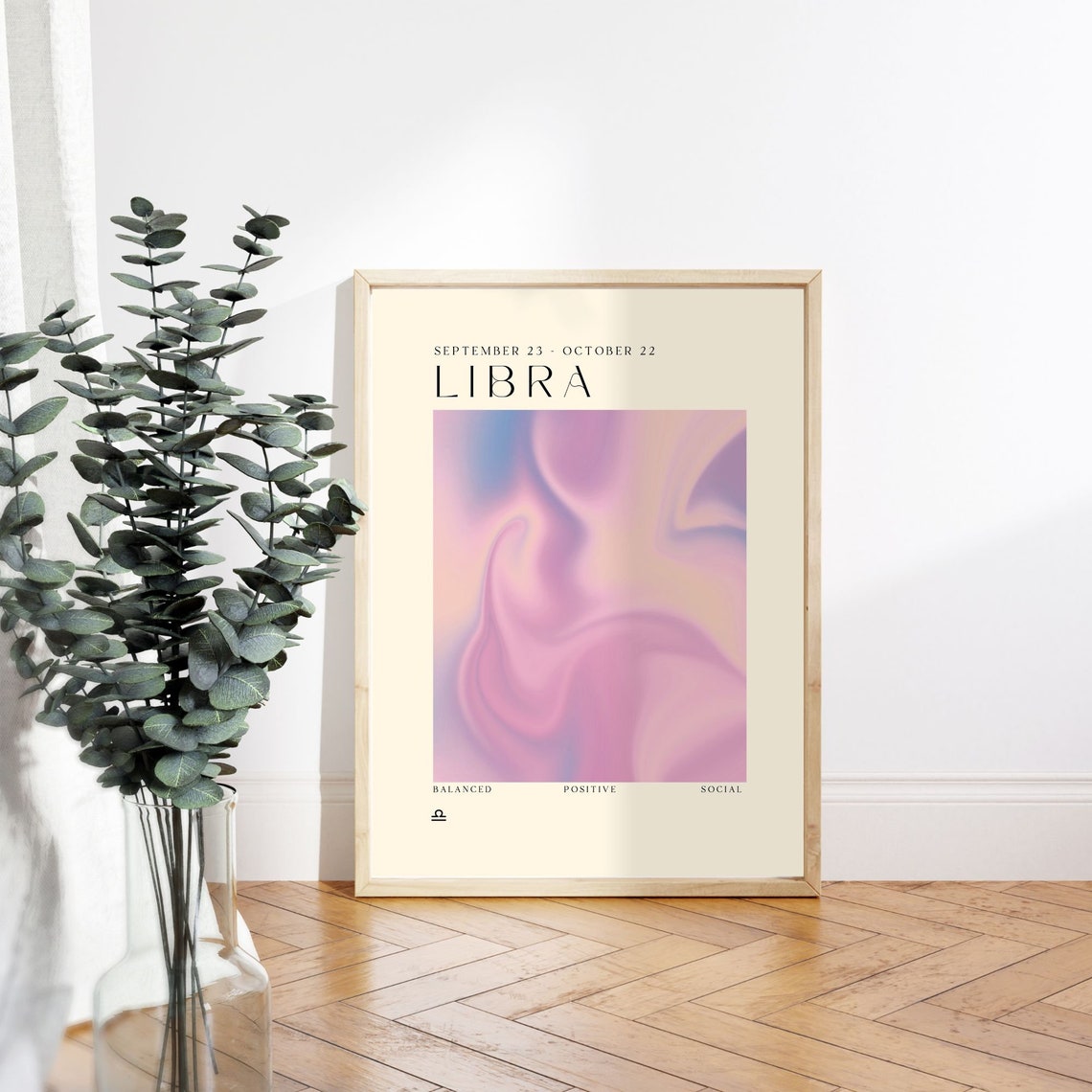 Libra Horoscope Pastel Swirl Aura Traits Astrology Art Print - Image 3
