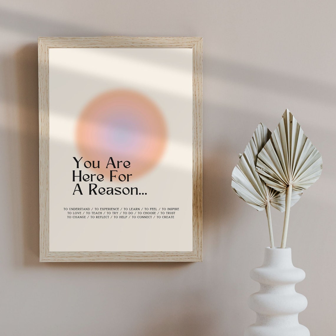 You Are Here For A Reason Purpose Aura Affirmation Quote Poster - Image 4