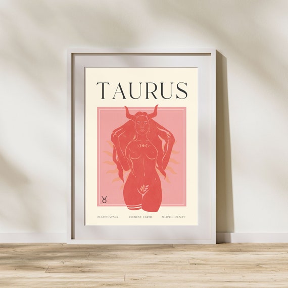 Taurus Art Print Horoscope Zodiac Art Astrology Art Star Sign Horoscope Art Taurus Poster Taurus Gift