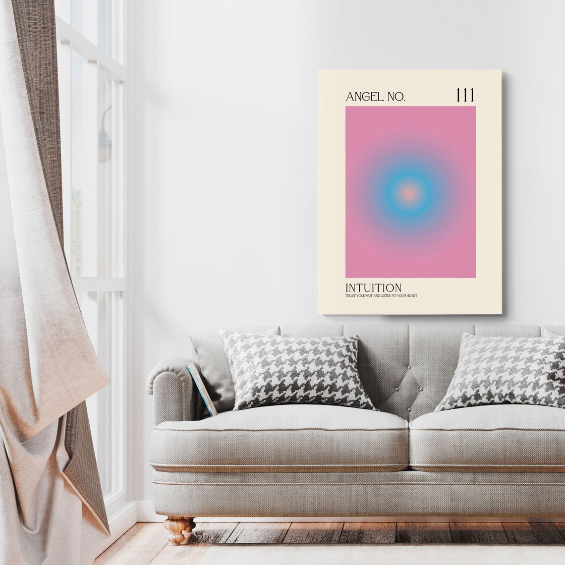 Angel Number 111 Spiritual Aura Poster Colourful Art Print Angel Number Wall Art Energy Wall Art Spiritual Poster - Image 2