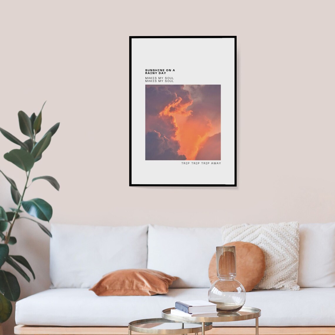 Sunshine On A Rainy Day Song Lyrics Sunset Cloud Photo Poster - Image 4