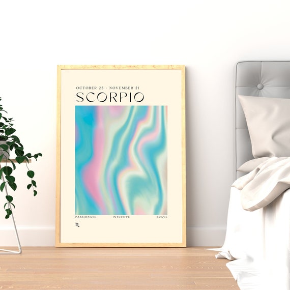 Scorpio Art Print Horoscope Zodiac Art Astrology Art Star Sign Energy Art Scorpio Poster Scorpio Gift
