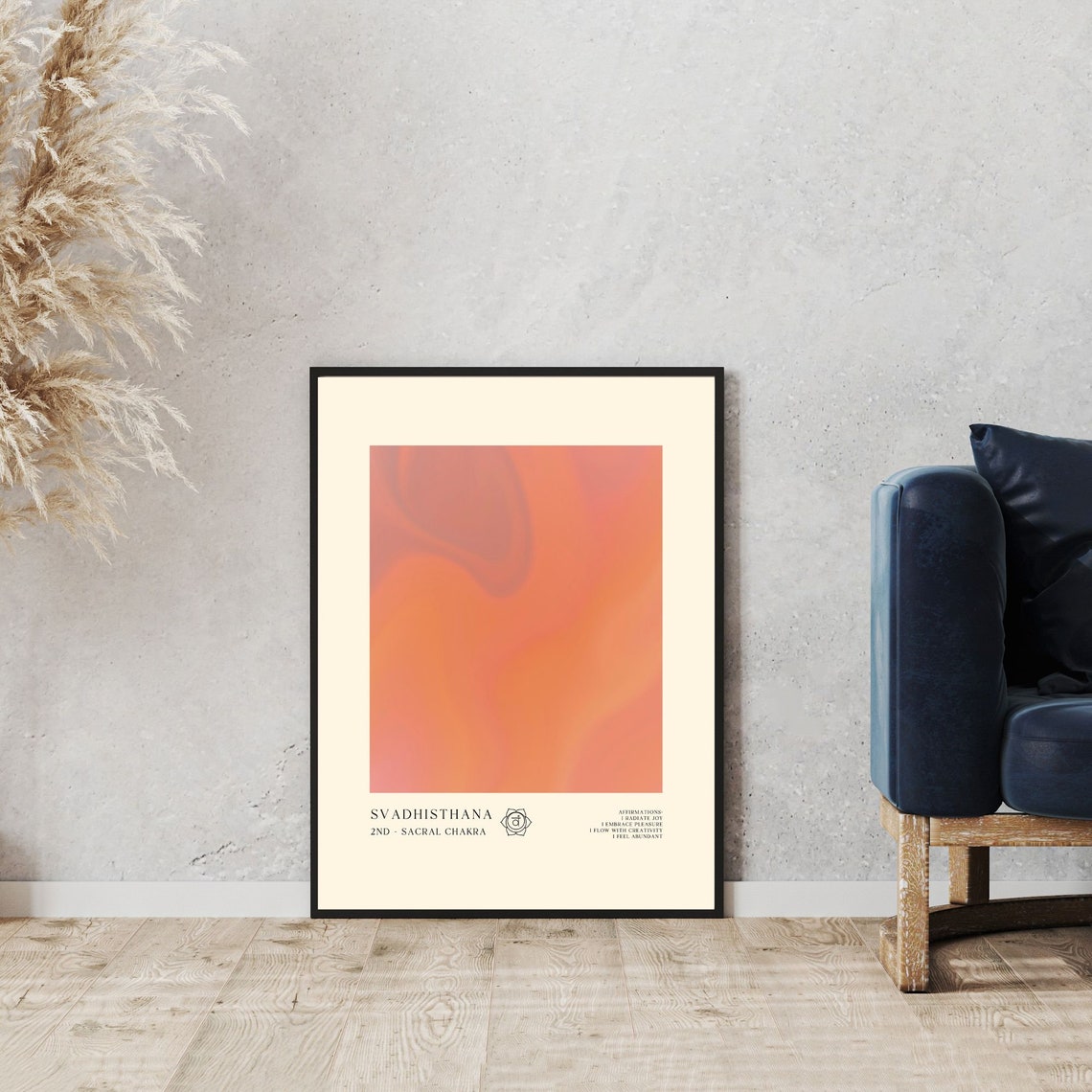 Svadhisthana Sacral Chakra Orange Aura Affirmation Spiritual Poster - Image 4