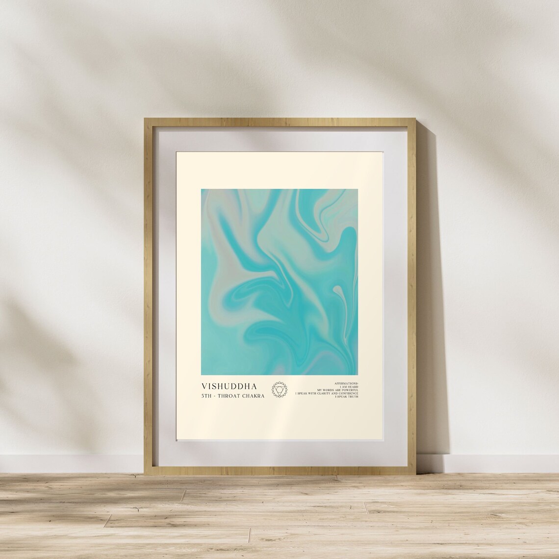 Vishuddha Throat Chakra Teal Aura Spiritual Yoga Meditation Wall Art