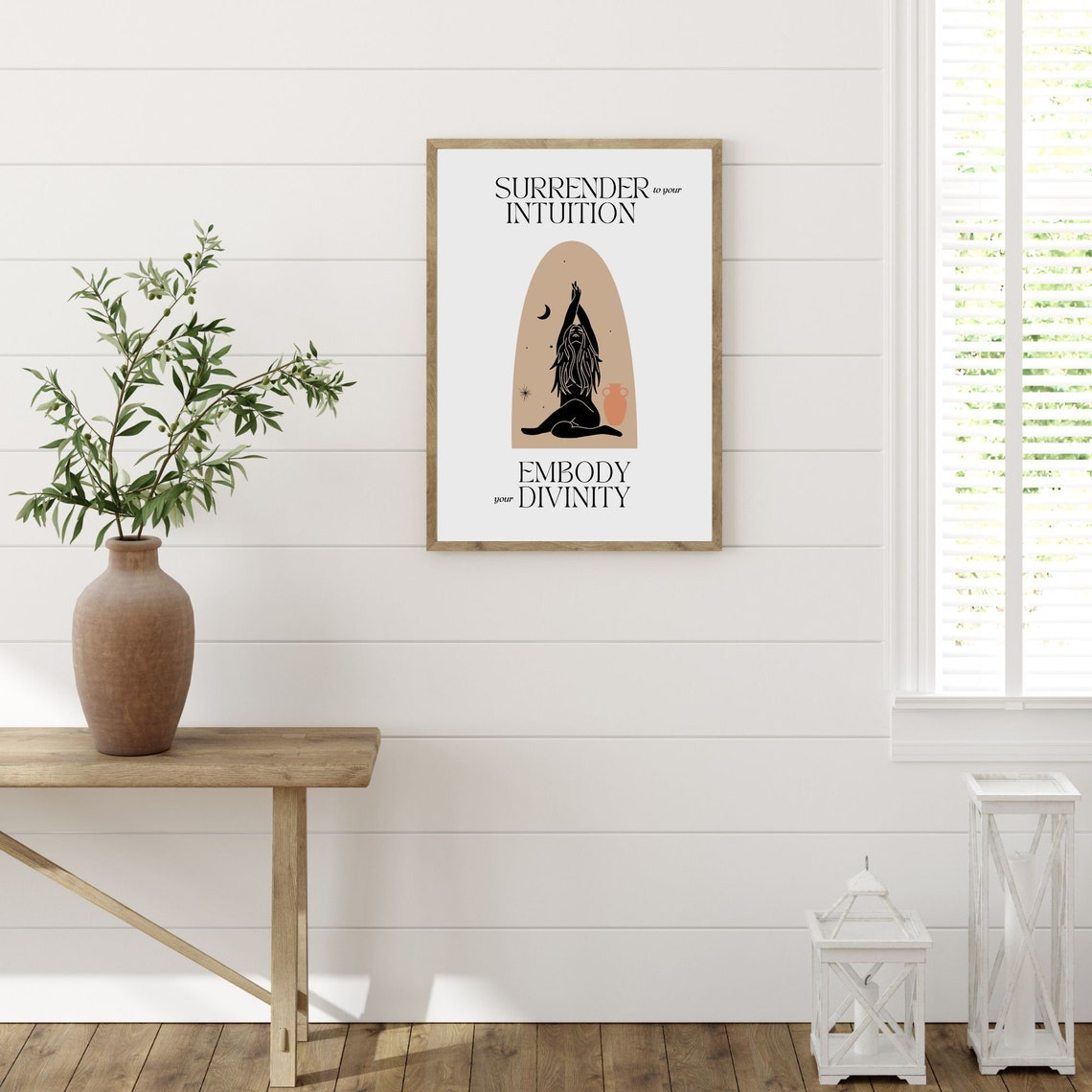 Surrender Intuition Divine Feminine Goddess Spiritual Quote Poster - Image 3