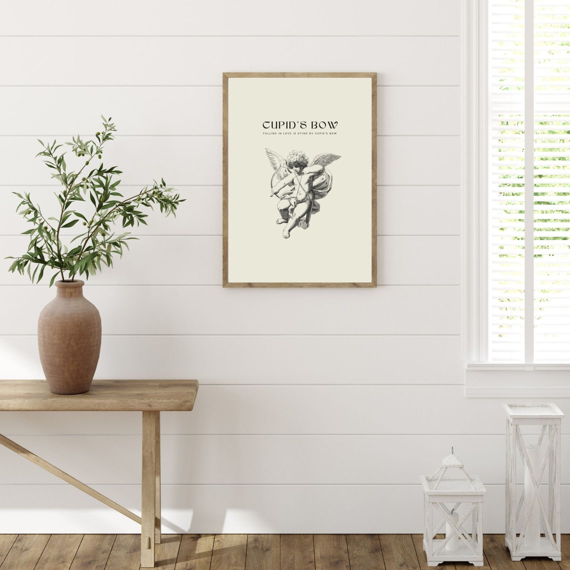 Cupids Bow Vintage Engraving Romantic Love Cherub Drawing Poster - Image 3