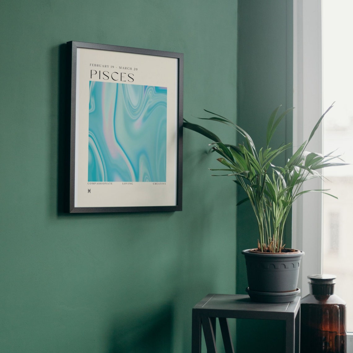 Pisces Zodiac Sign Blue Liquid Energy Compassionate Star Poster - Image 4