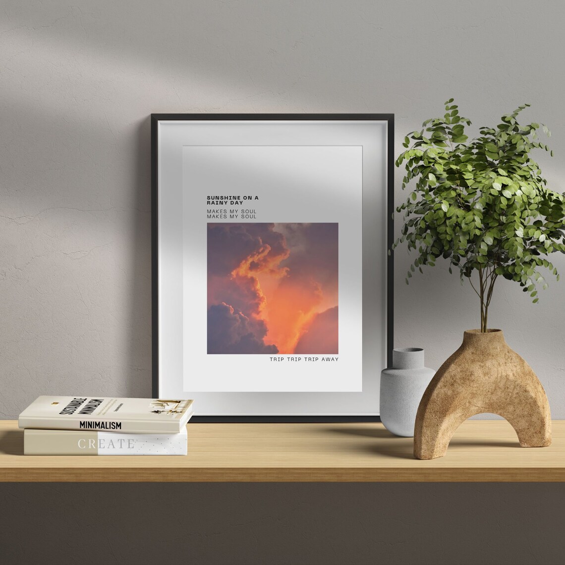 Sunshine On A Rainy Day Song Lyrics Sunset Cloud Photo Poster - Image 2
