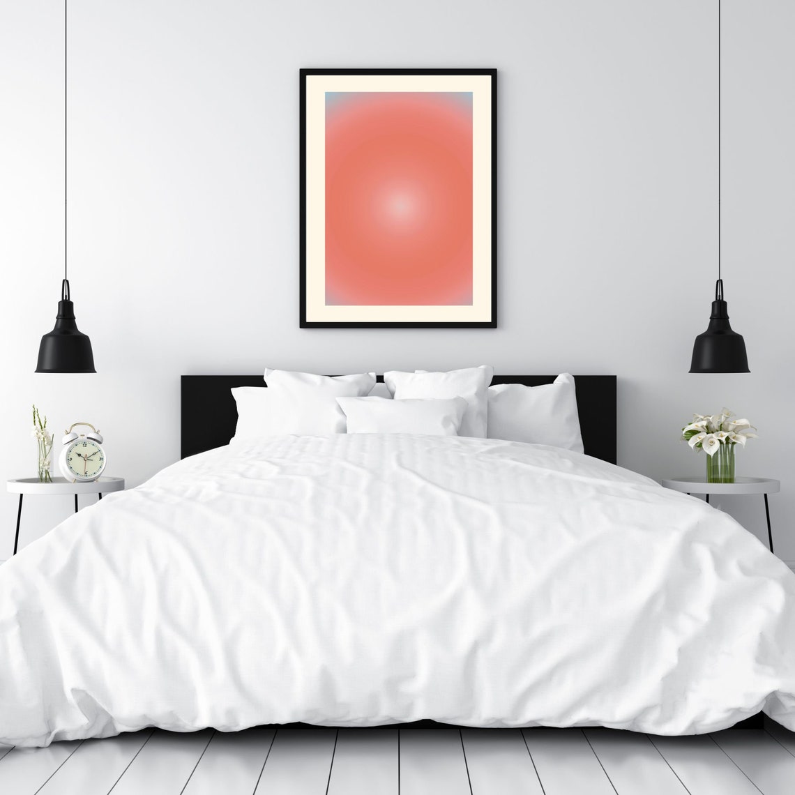 Orange Aura Gradient Orb Minimal Spiritual Decorative Art Poster - Image 4