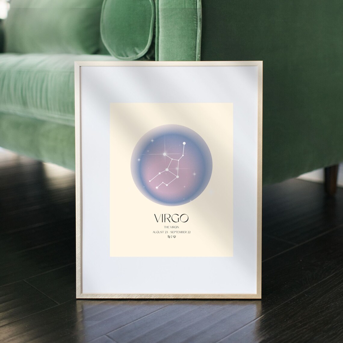 Virgo Constellation Blue Pink Aura Zodiac Virgin Star Sign Poster - Image 3