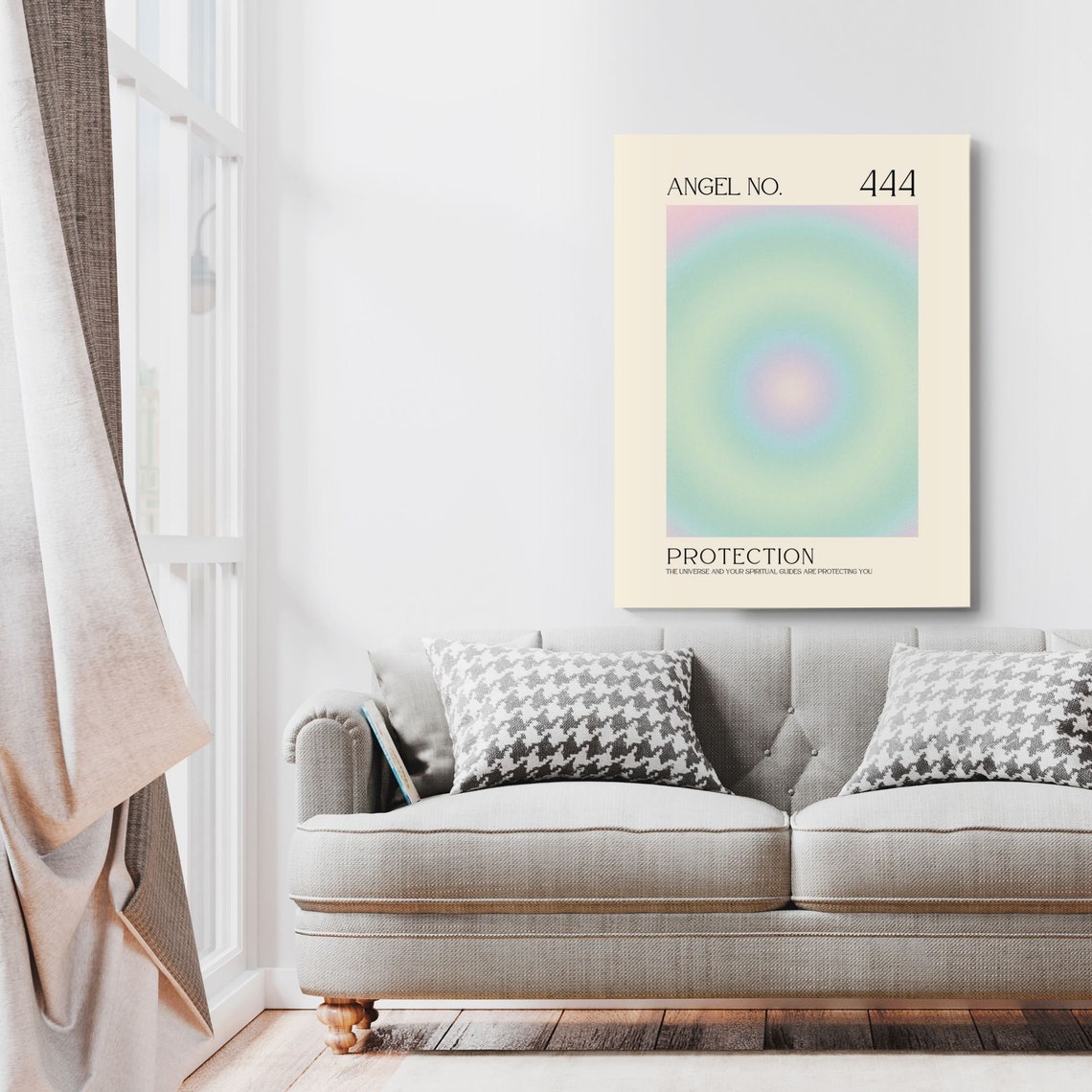 Angel Number 444 Spiritual Aura Poster Colourful Art Print Angel Number Wall Art Energy Wall Art Spiritual Poster - Image 2