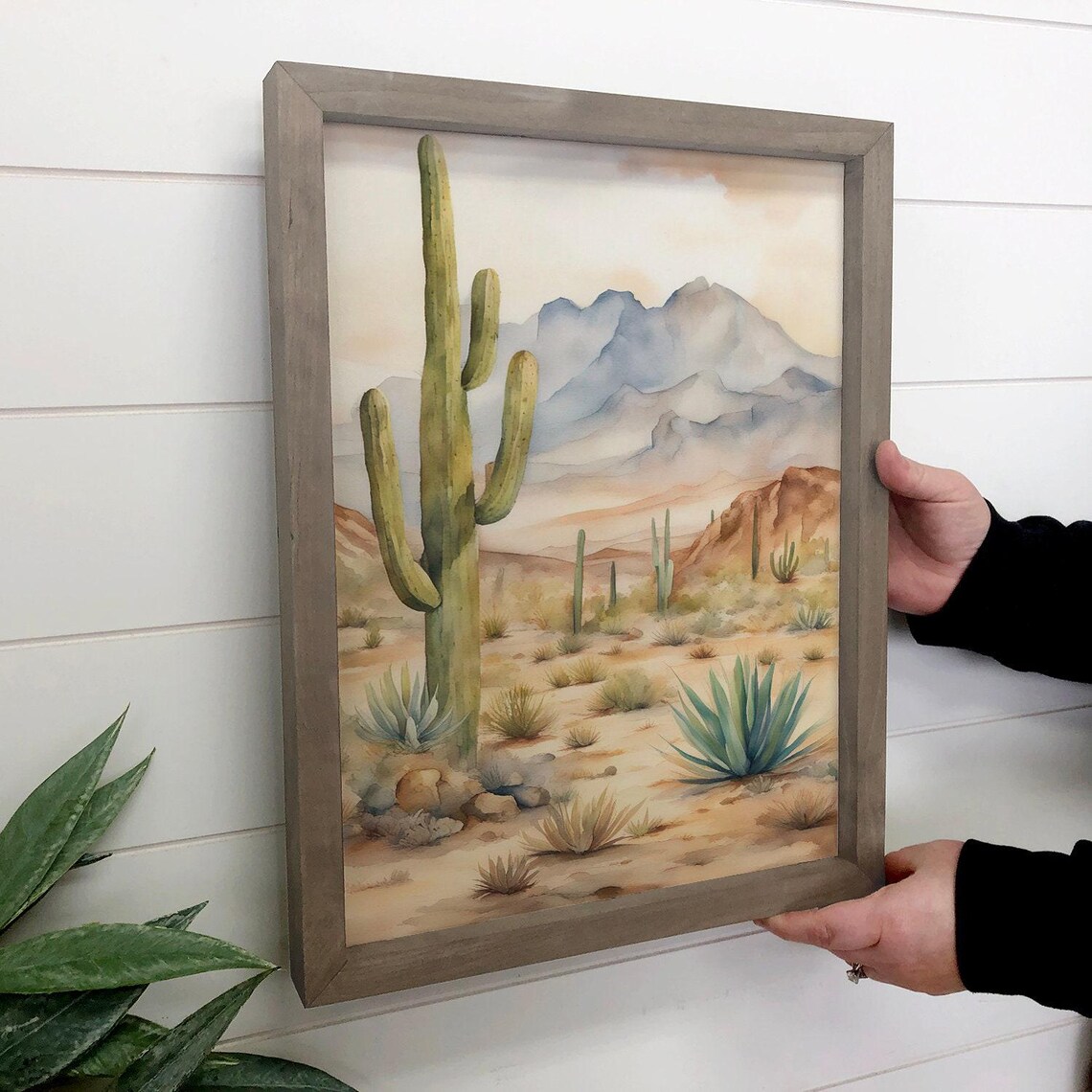 Cactus Desert Modern Watercolor Art Print