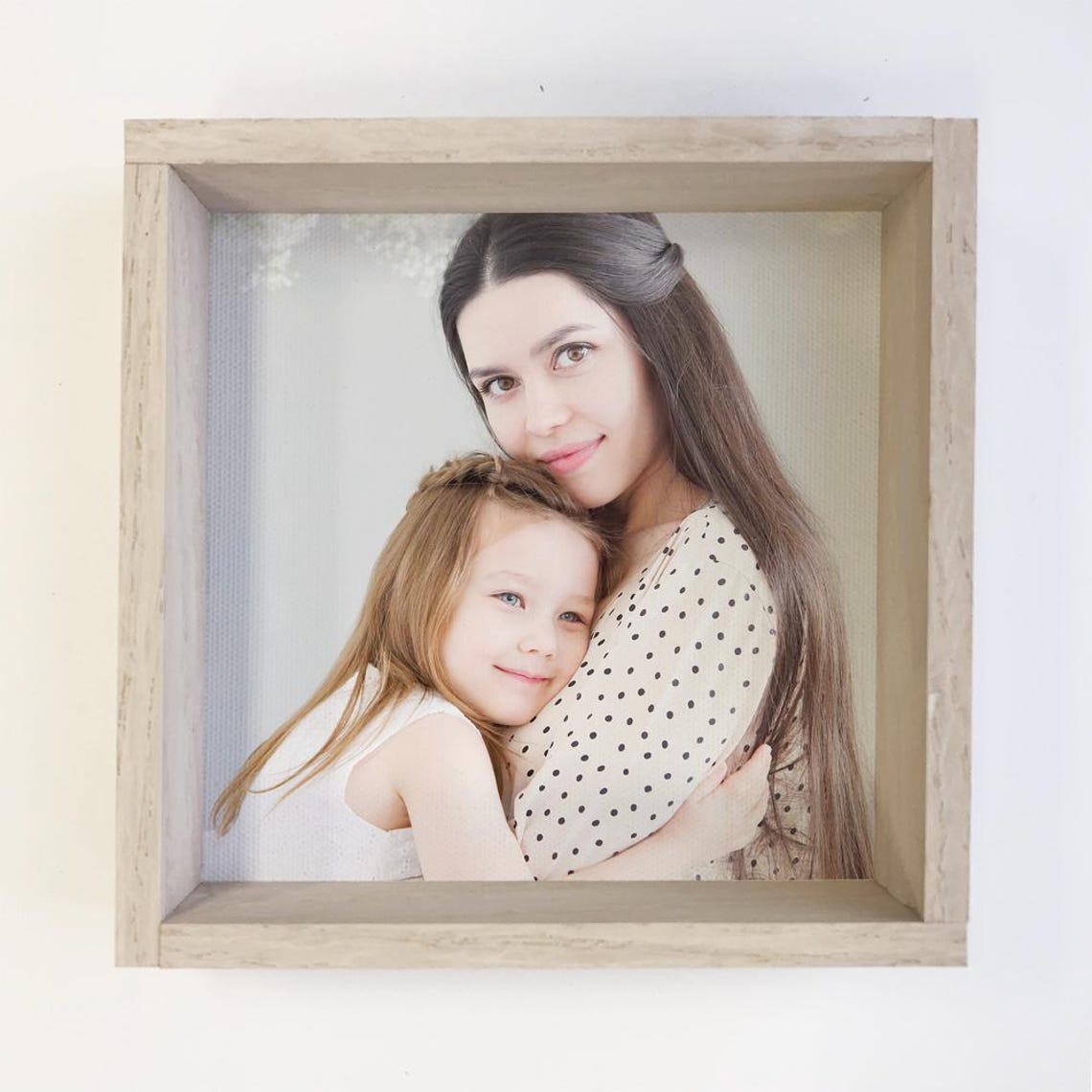 Personalized Mom Daughter Photo Print Wood Frame Custom Gift