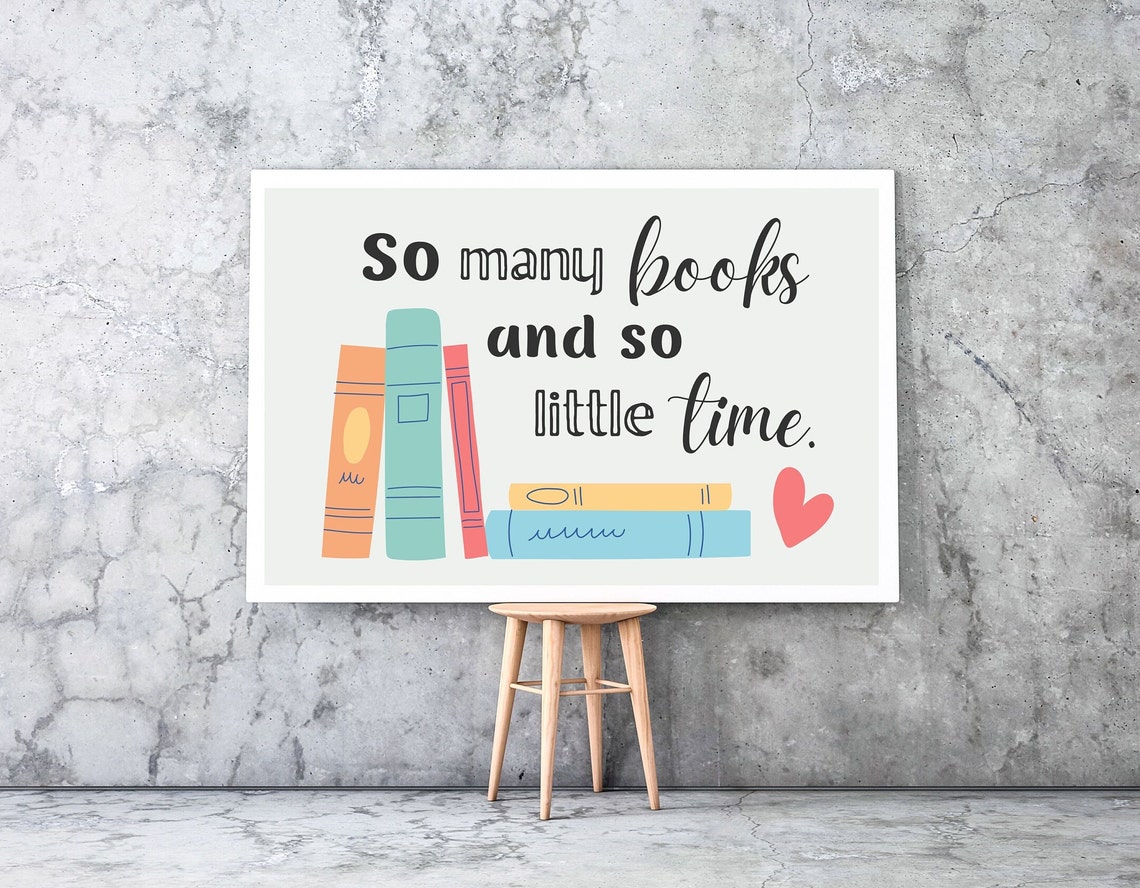 So Many Books So Little Time Reading Quote Book Stack Poster - Image 2