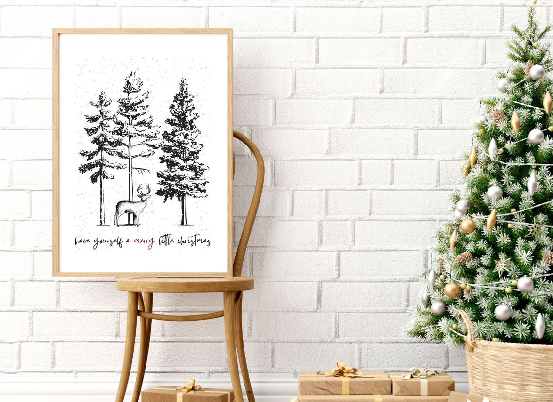 Have Yourself a Merry Little Christmas Reindeer Wall Decor Poster - Image 3