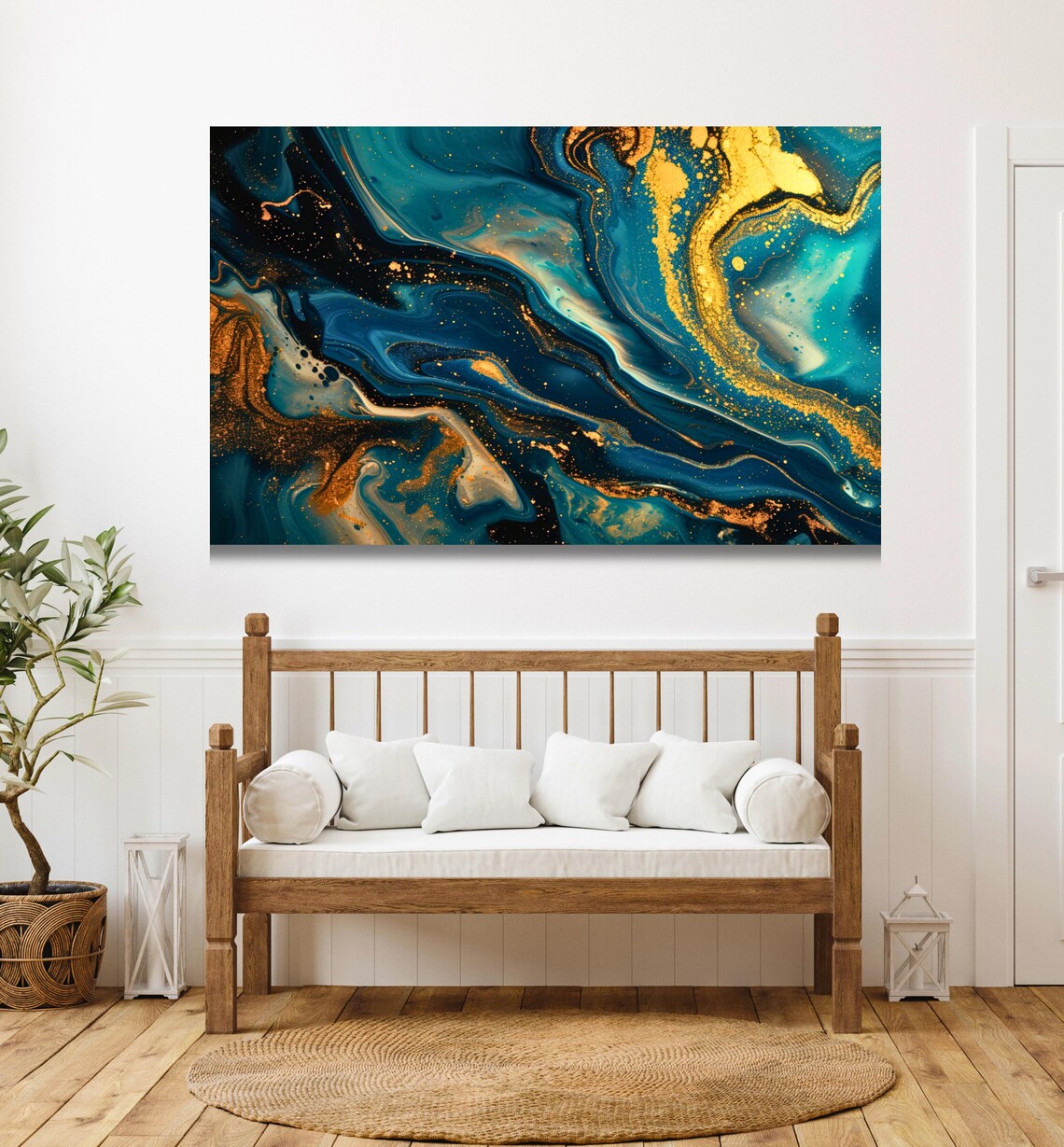 Fluid Acrylic Art Print, Abstract Modern Wall Decor - Image 2
