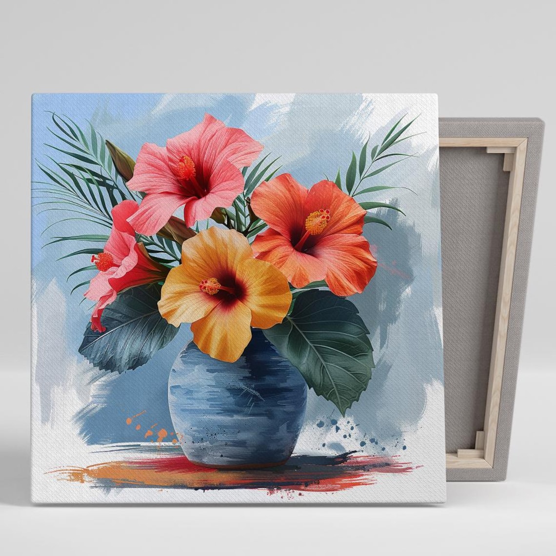 Hibiscus Tropical Bohemian Coastal Decor Art Print