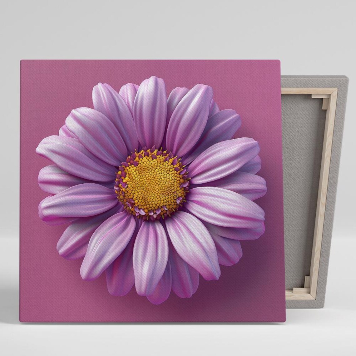 Purple Daisy Bloom With Golden Center On Magenta Floral Poster